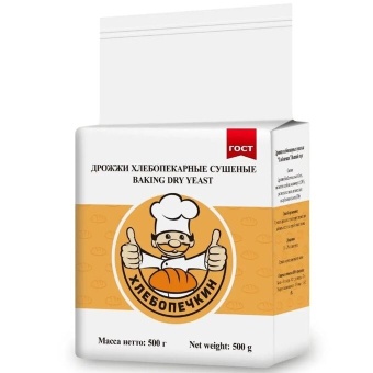 Дрожжи хлебопекарные сушеные Хлебопечкин, 500гр*20